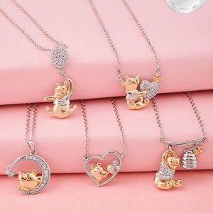 BRAND NEW Winnie the Pooh Disney 925 Sterling Silver Women Necklace